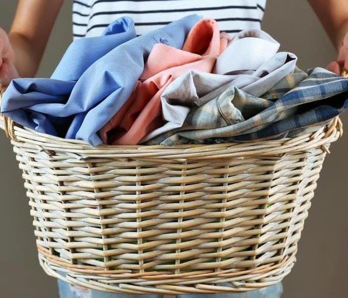 Clothing in a laundry basket 